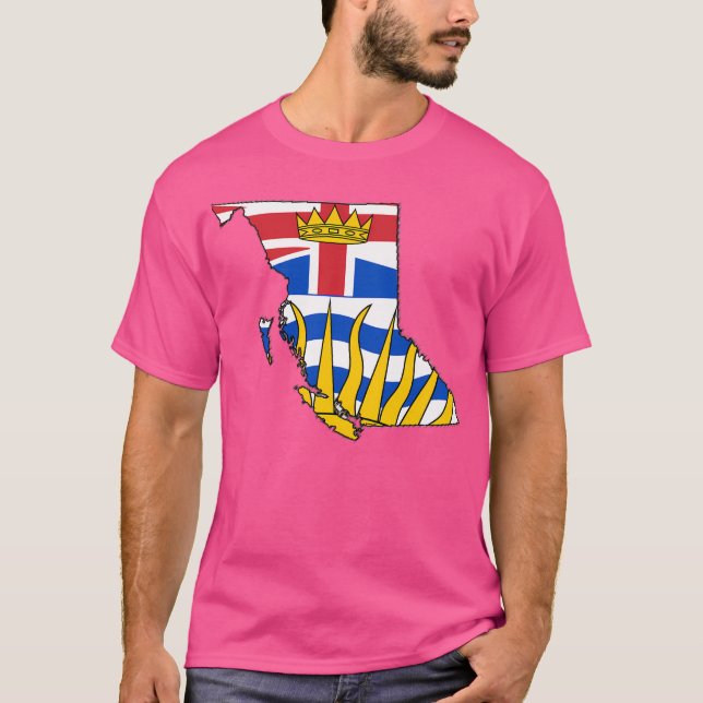 British Columbia Map With British Columbian Flag A T-Shirt (Front)