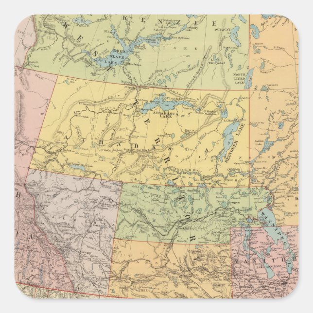 British Columbia, North West Territory Square Sticker (Front)