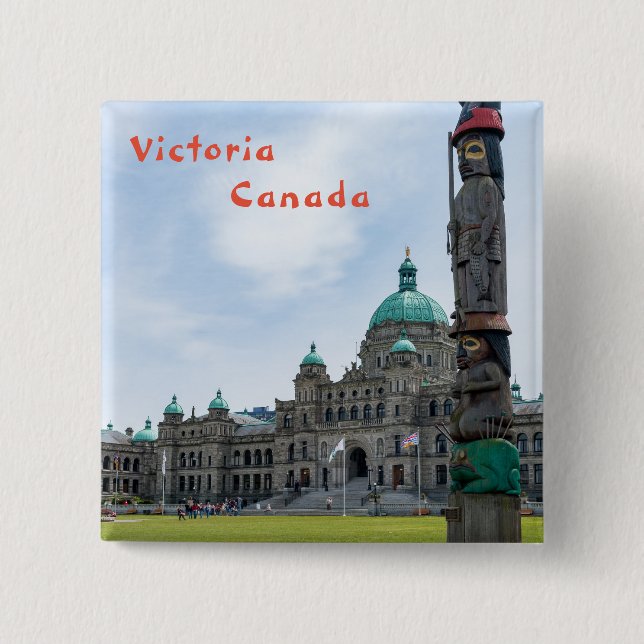 British Columbia Parliament - Victoria, Canada Button (Front)