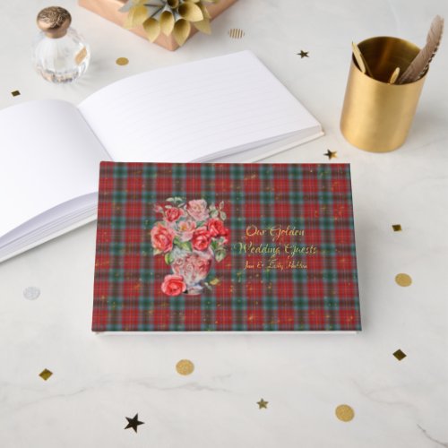 British Columbia Provincial Tartan Golden Wedding Foil Guest Book