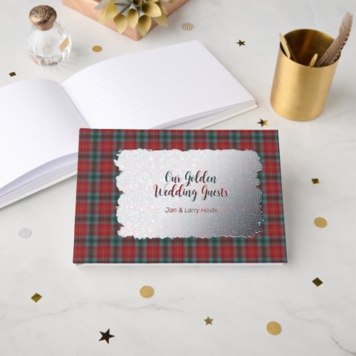 British Columbia Provincial Tartan Golden Wedding Foil Guest Book