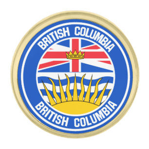 British Columbia Round Emblem Gold Finish Lapel Pin