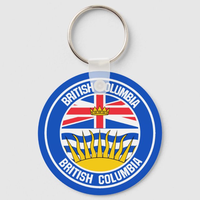 British Columbia Round Emblem Keychain (Front)