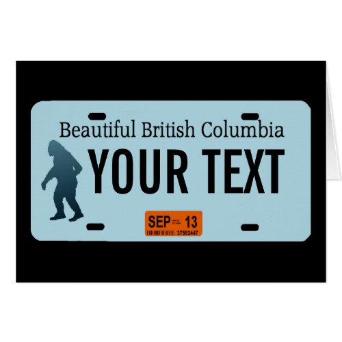 British Columbia Sasquatch License Plate