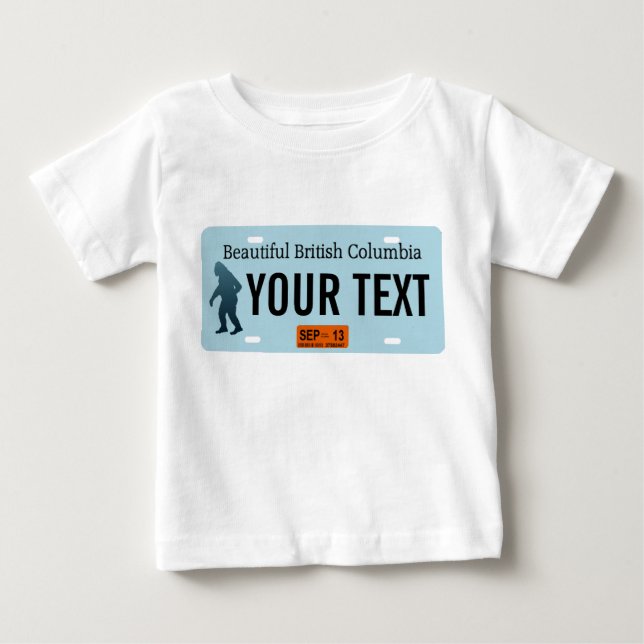 British Columbia Sasquatch License Plate Baby T-Shirt (Front)