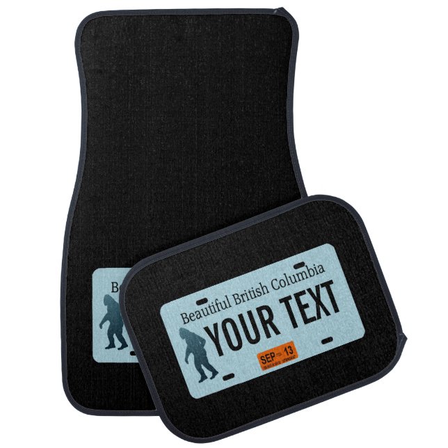 British Columbia Sasquatch License Plate Car Mat (Set)