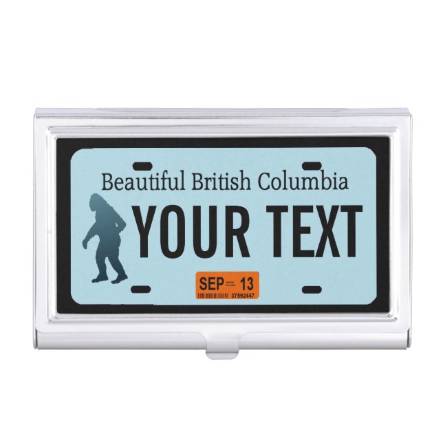 British Columbia Sasquatch License Plate Case For Business Cards (Front)