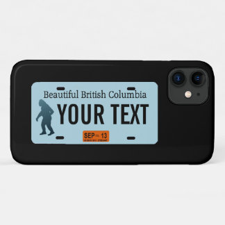 British Columbia Sasquatch License Plate iPhone 11 Case
