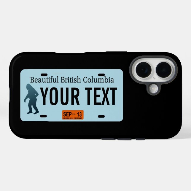 British Columbia Sasquatch License Plate Case-Mate iPhone Case (Back (Horizontal))
