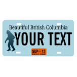 British Columbia Sasquatch License Plate Cutout<br><div class="desc">The dark silhouette of Sasquatch (Bigfoot) on a blank British Columbia license plate. Add your own text. License plates for additional states and other entities (Canadian provinces, foreign countries) upon request. If you live or travel in rural areas of the Pacific Northwest you may possibly come across one of the...</div>