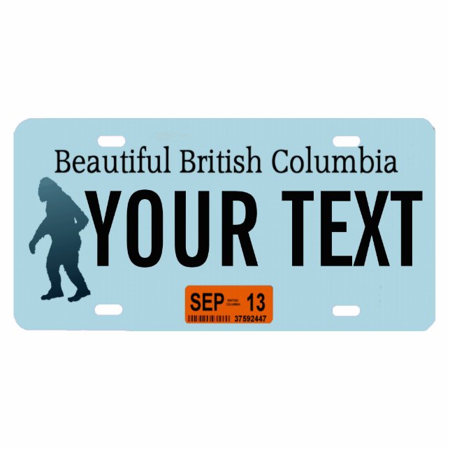 British Columbia Sasquatch License Plate Cutout (Front)