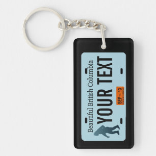 British Columbia Sasquatch License Plate Keychain