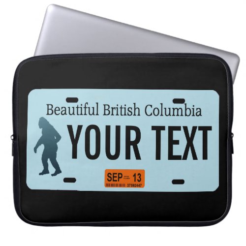 British Columbia Sasquatch License Plate Laptop Sleeve