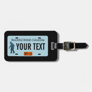 British Columbia Sasquatch License Plate Luggage Tag