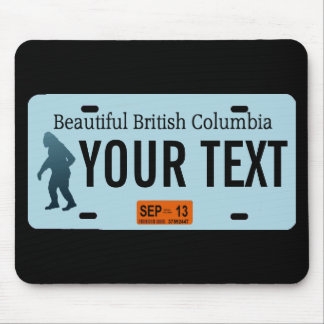 British Columbia Sasquatch License Plate Mouse Pad
