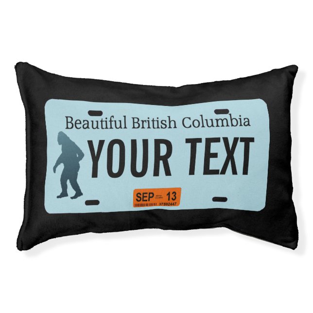 British Columbia Sasquatch License Plate Pet Bed (Front)