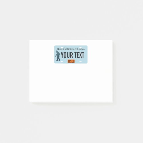 British Columbia Sasquatch License Plate Post_it Notes