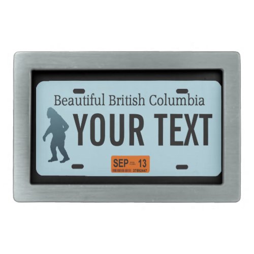 British Columbia Sasquatch License Plate Rectangular Belt Buckle