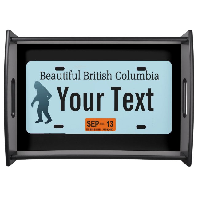 British Columbia Sasquatch License Plate Serving Tray (Front)