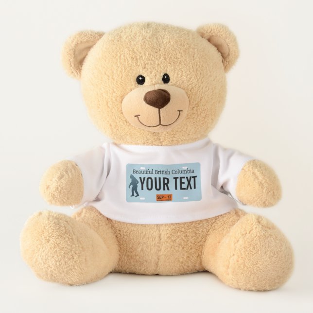 British Columbia Sasquatch License Plate Teddy Bear (Front)