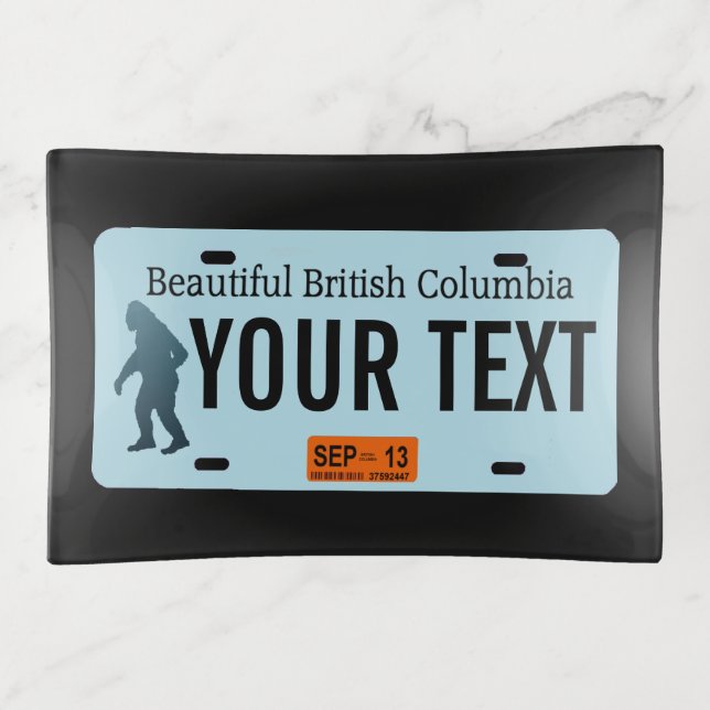 British Columbia Sasquatch License Plate Trinket Tray (Front)