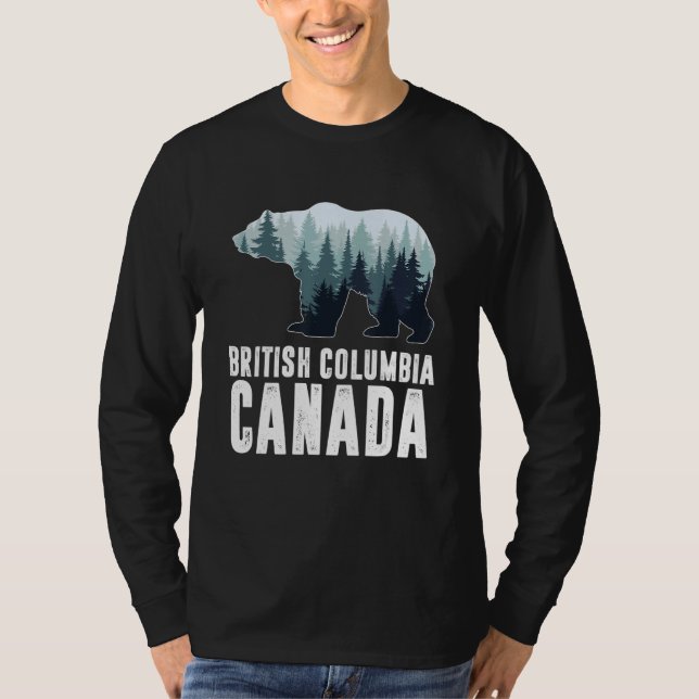 British Columbia Vancouver Canada Bear Green Fores T-Shirt (Front)