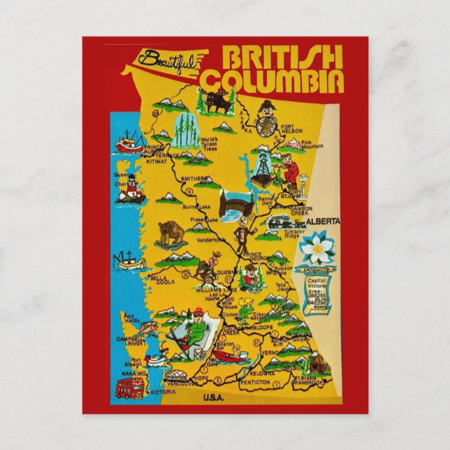 British Columbia Vintage Postcard (Front)
