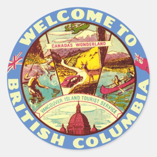 British Columbia Vintage Travel Decal Sticker