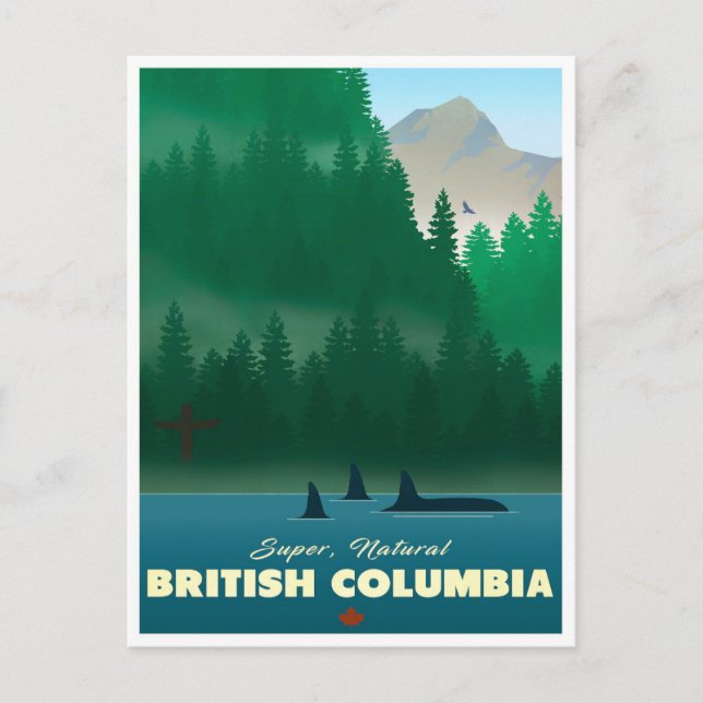 British Columbia vintage travel postcard (Front)