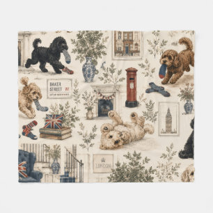 British Cottagecore Cockapoo Fleece Blanket