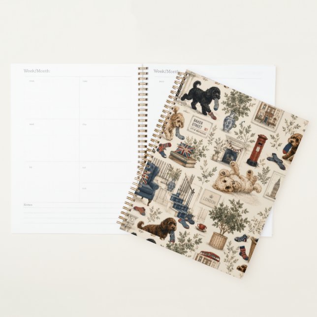 British Cottagecore Cockapoo Planner (Display)