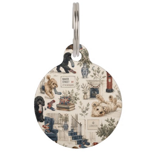 British Cottagecore Dog  Pet ID Tag