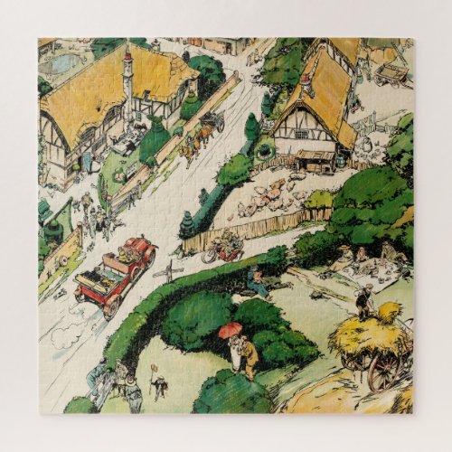 British countryside small village old houses jigsaw puzzle