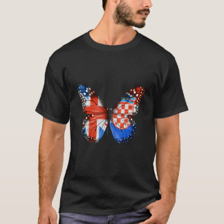 British Croatian Flag Butterfly T-Shirt