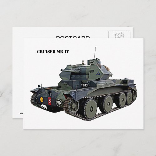 British Cruiser Mk IV Tank Postcard