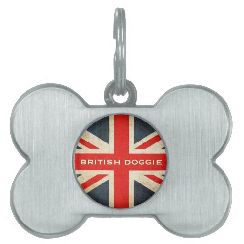 British Doggie Posh Union Jack ID Tag