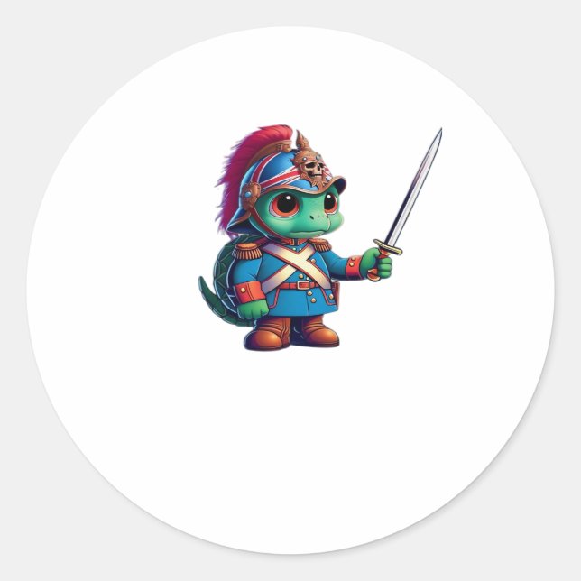 British Dragoon Defender Halloween's Regal Reptile Classic Round Sticker (Front)