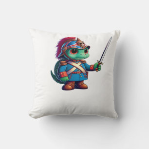 British Dragoon Defender Halloween's Regal Reptile Throw Pillow