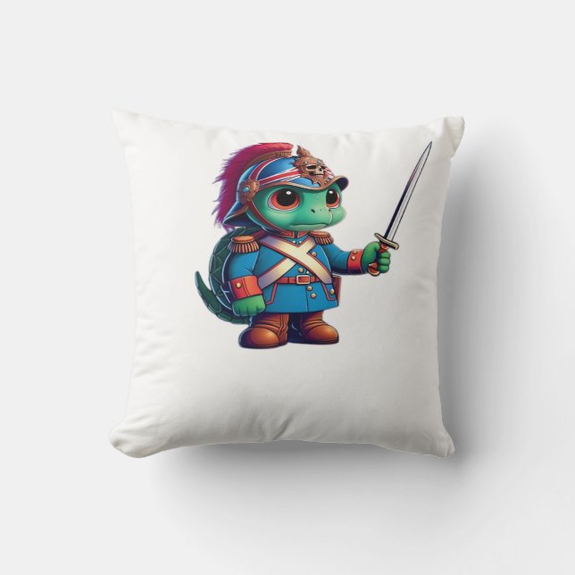 British Dragoon Defender Halloween's Regal Reptile Throw Pillow (Front)