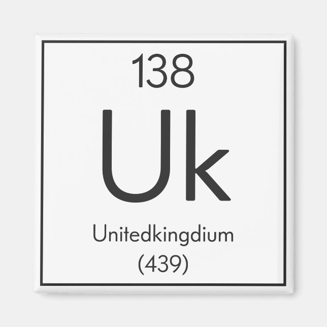 British Element "Unitedkingdium" Funny Chemistry Magnet (Front)