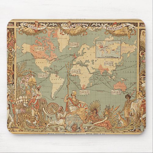 British Empire Vintage Victorian World Map Mouse Pad