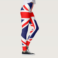 British England Red Blue White Union Jack UK Flag Leggings