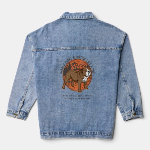 British English Bulldog Dog Breed  29  Denim Jacket