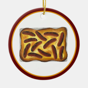 British English Food Toad in the Hole Sausages Ceramic Ornament