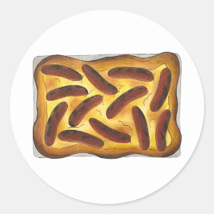 British English Food Toad in the Hole Sausages Classic Round Sticker