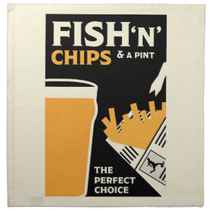British Fish And Chips       Cloth Napkin