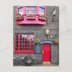 British fish and chips, London UK Postcard