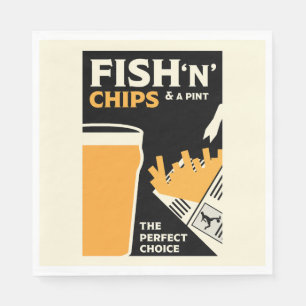 British Fish And Chips Napkins