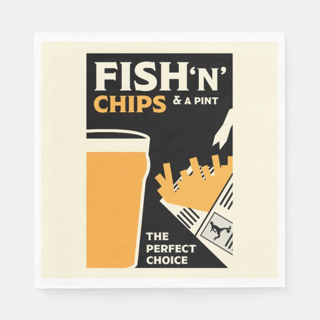 British Fish And Chips       Napkins (Front)