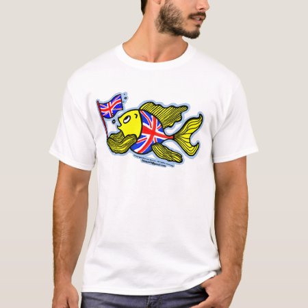 British Fish With A Union Jack Flag T-shirt